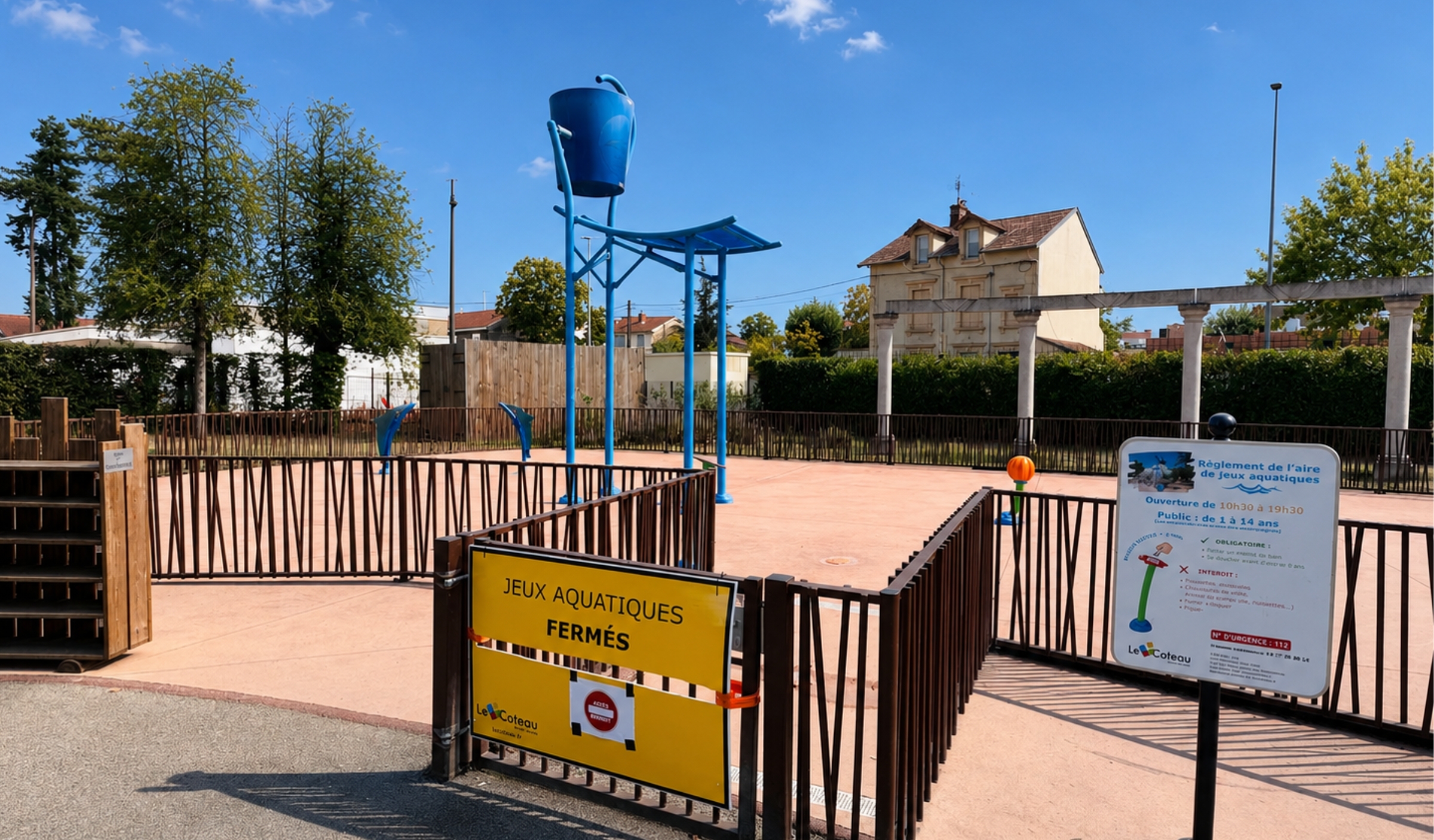Incident fermeture des jeux d'eau 2026